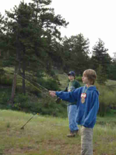 Nathan using a fly rod