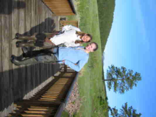 Sarah and Amber with waders