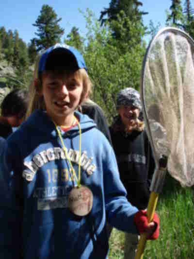 Matt holding one of the nets to be used with Electrofishing