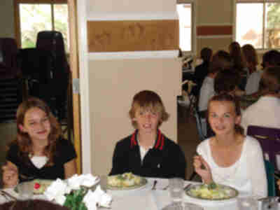 Megan, Matt and Lindsey enjoying dinner