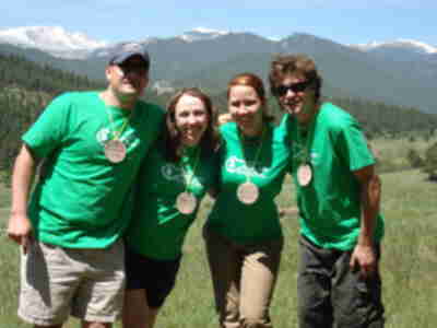 Aaron, Lisa, Kayla and Andrew with Mt. Evans in the background