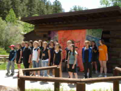The entire Creative Dramatics group singing their final song