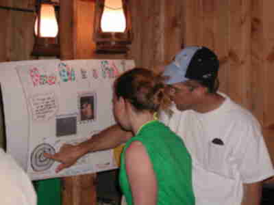 Amber explaining how to tell the age of a fish using a scale