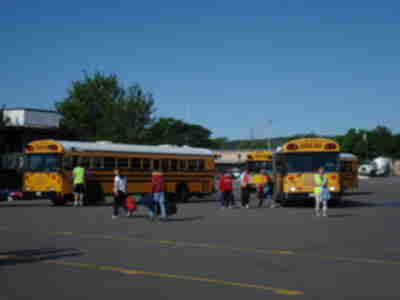 Students drop off their luggage