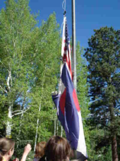 The Wildlife group brings the flags down