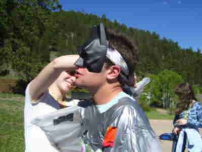 The final touch for Andrew's new life as a bird/bat