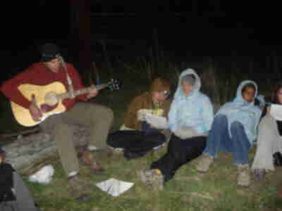 Singing around the campfire