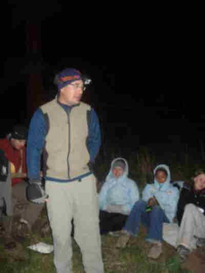 Aaron leading us in the beaver song