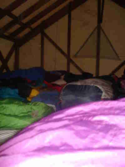 The girls tucked nicely into their sleeping bags