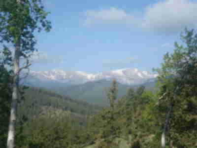 The view of Mt. Evans (on the right)