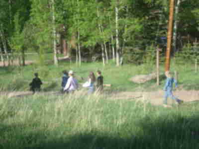 Walking from the bunkhouse to breakfast Wednesday morning