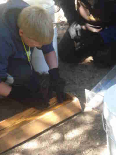 Dylan measuring a fish