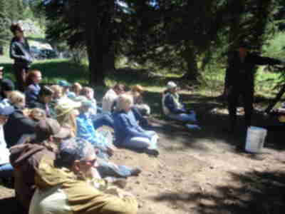 Listening to Paul on the side of Bear Creek